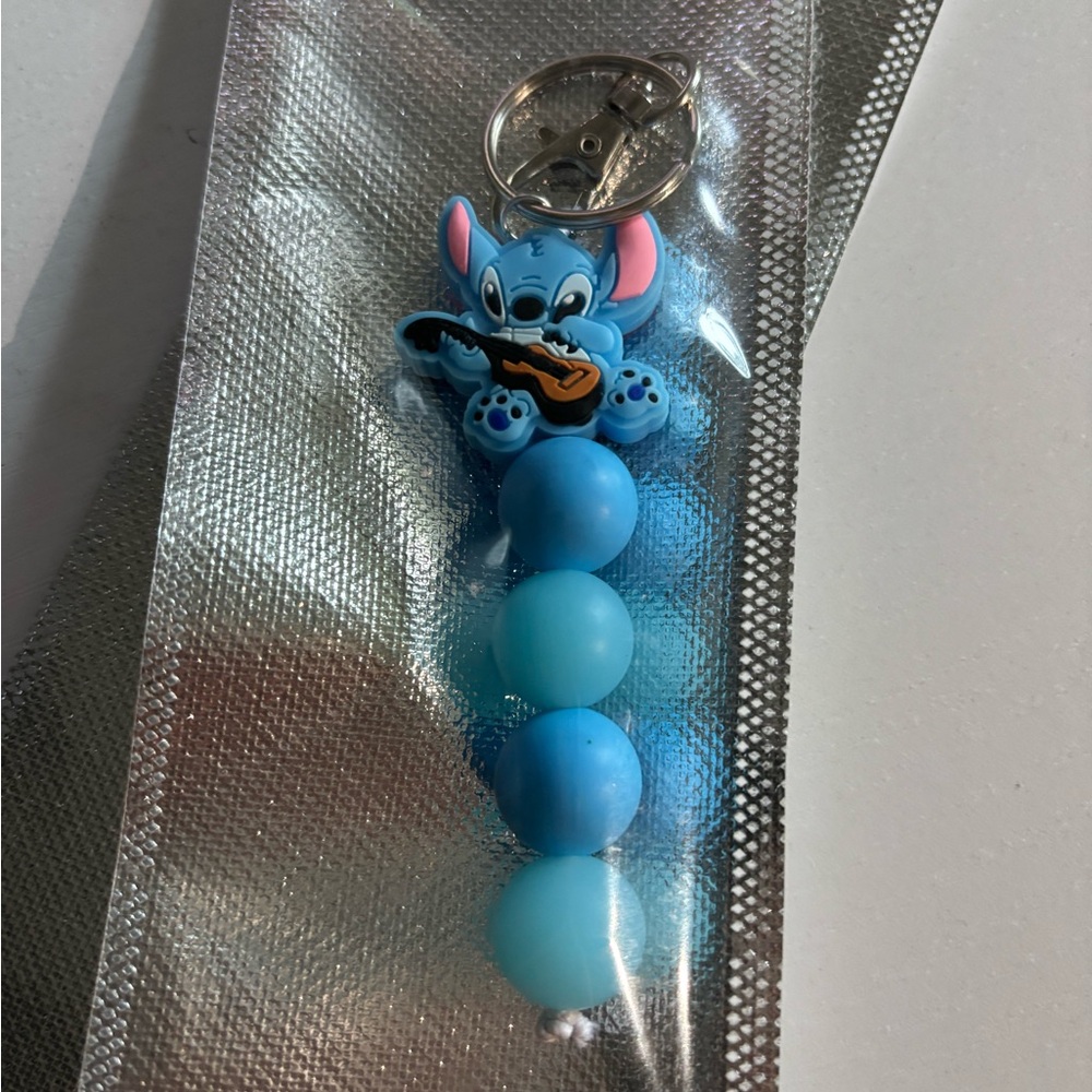 Stitch Keychain with Blue Beads